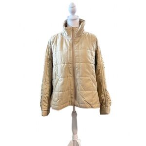 HYFVE From Forever 21 Quilted Zip Front Classic Tan Jacket NWT Size Large